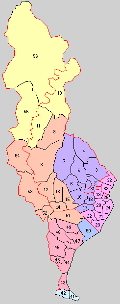 오이강 유역의 町村制 시행 당시의 町村. 9가 사사마촌.