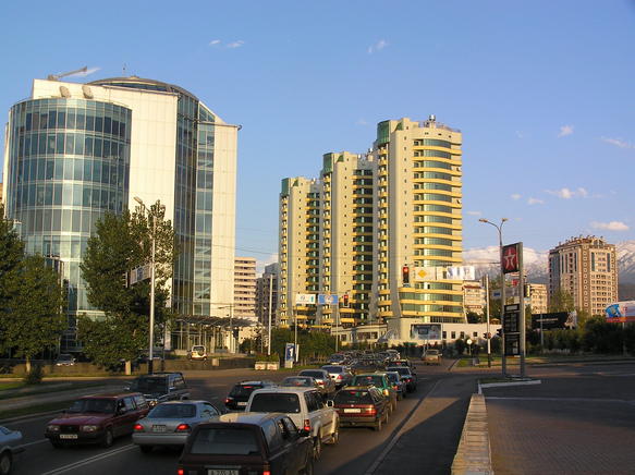 Almaty, the largest city and former capital.