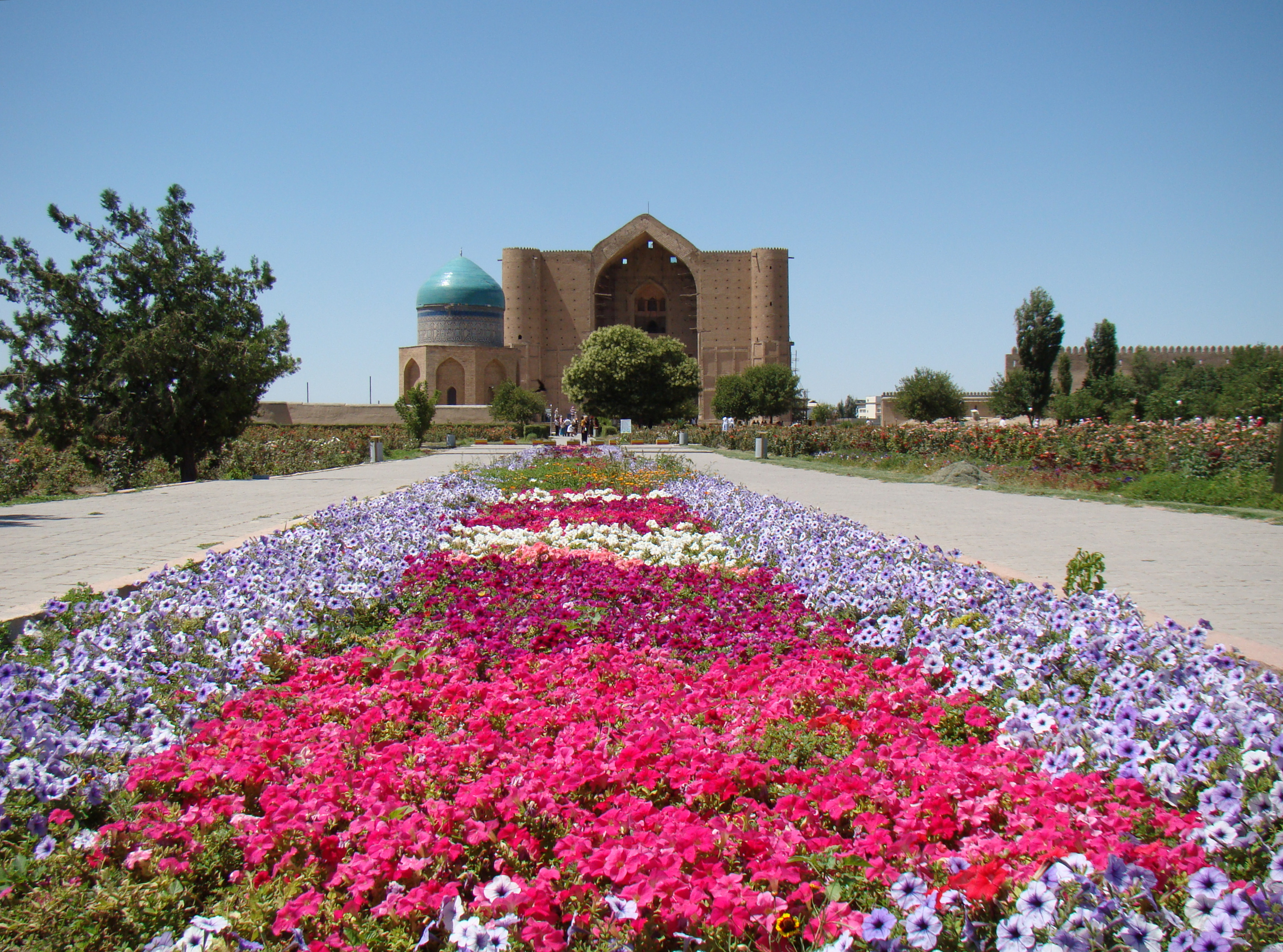 Muslim holy site, the Mausoleum of Khoja Ahmed Yasawi