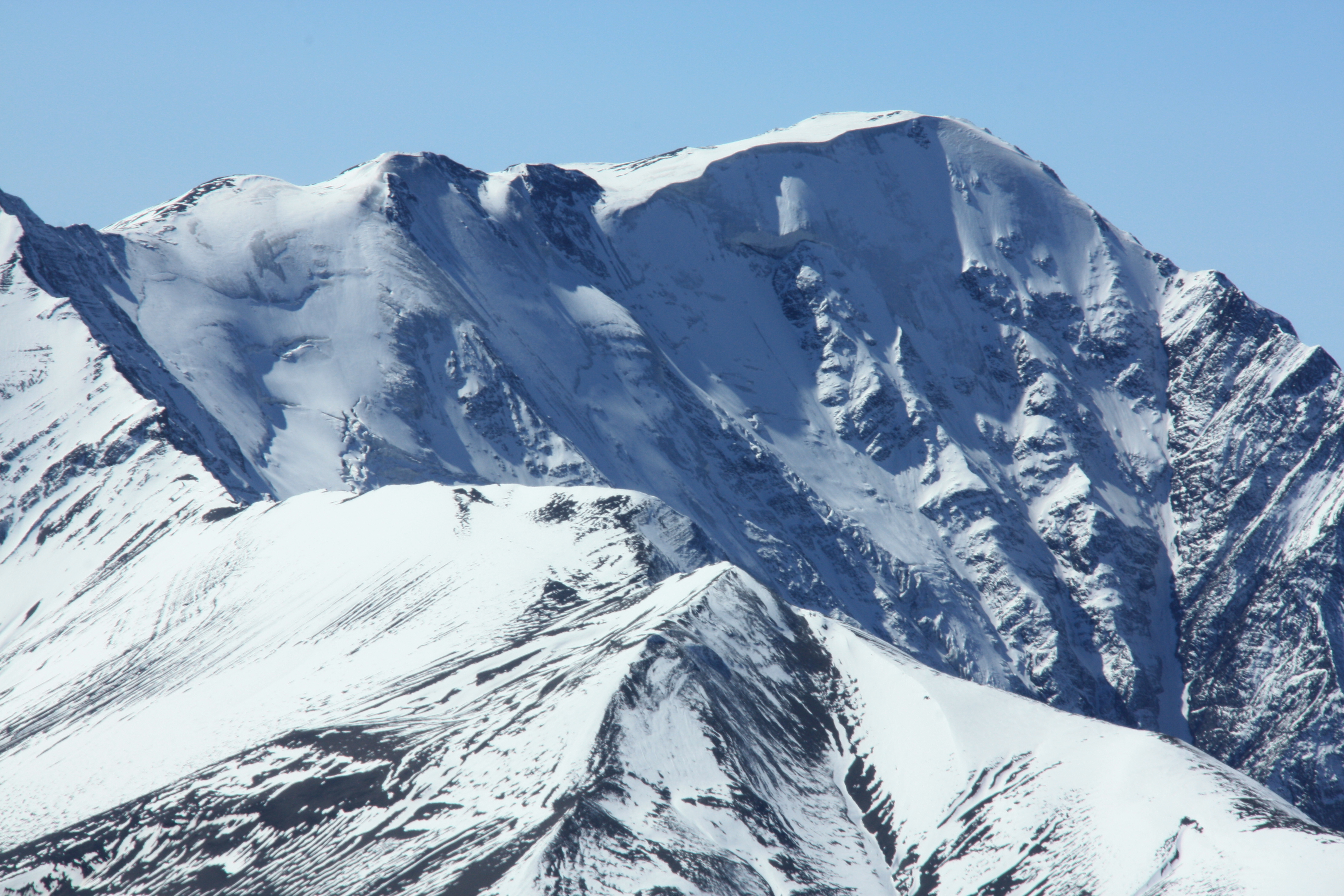 Mount Bazarduzu, the highest peak of Azerbaijan, as seen from Mount Shahdagh.