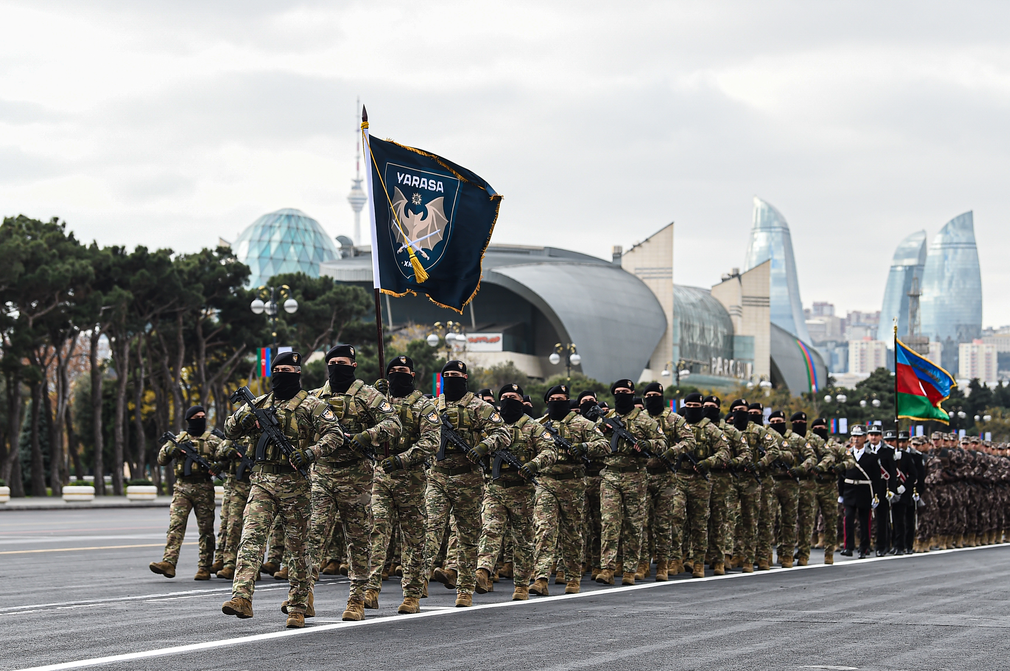 Members of the Special Forces of Azerbaijan during the Baku Victory Parade of 2020.