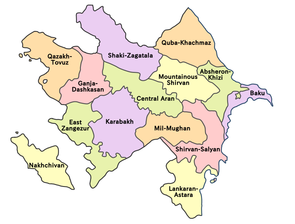  Azerbaijan is divided into 14 economic regions (2021).