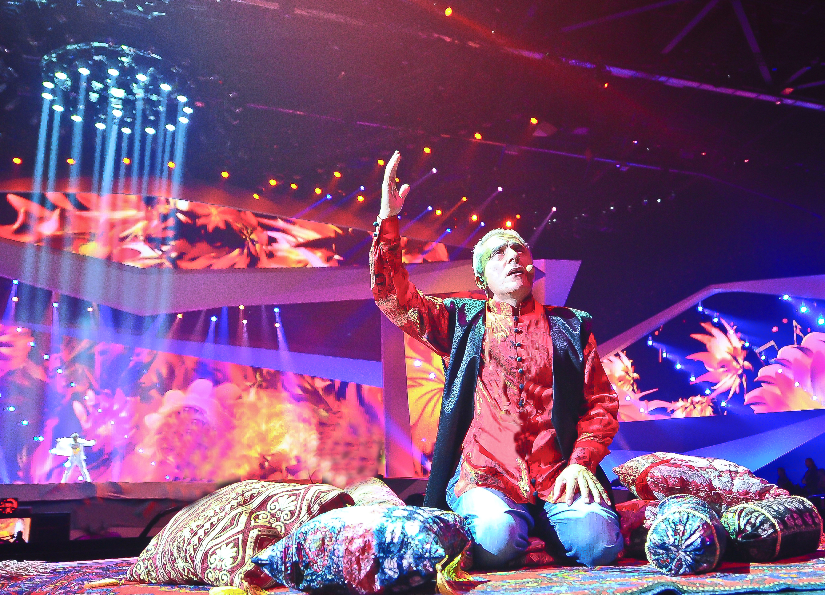 Alim Qasimov performs mugham at the Eurovision Song Contest 2012. Azerbaijani Mugham is recognized as a UNESCO Masterpiece of Intangible Heritage.