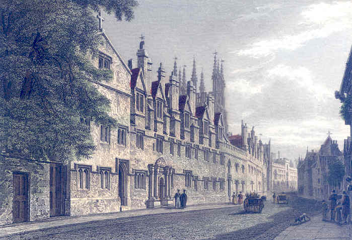 1837년에 찍힌 세인트 올번 홀, F. 맥켄지의 그림을 바탕으로 존 르 퀴가 제작한 판화