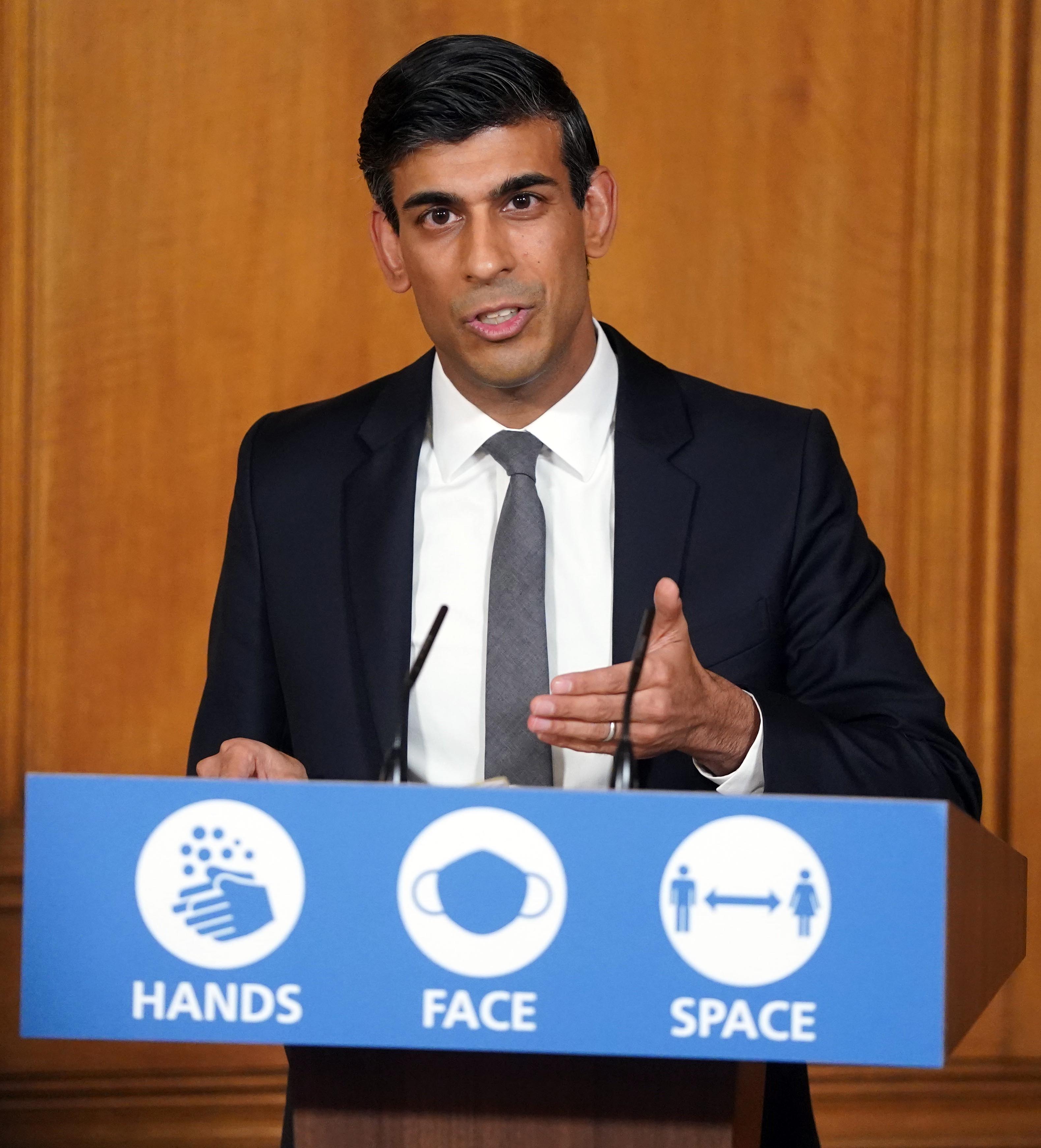 Sunak at a press conference on COVID-19, October 2020