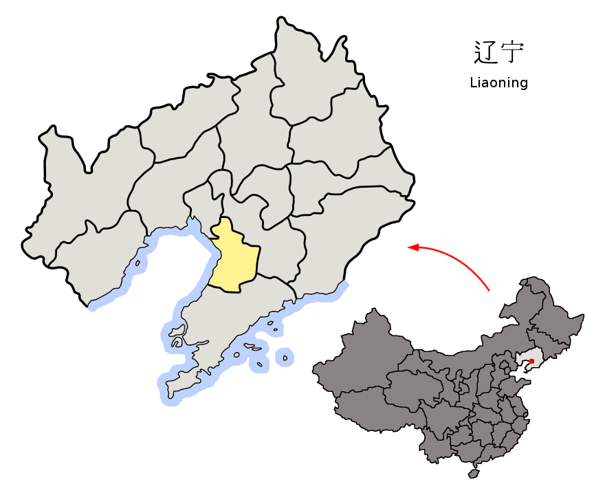 랴오닝 성 내 잉커우 시 위치