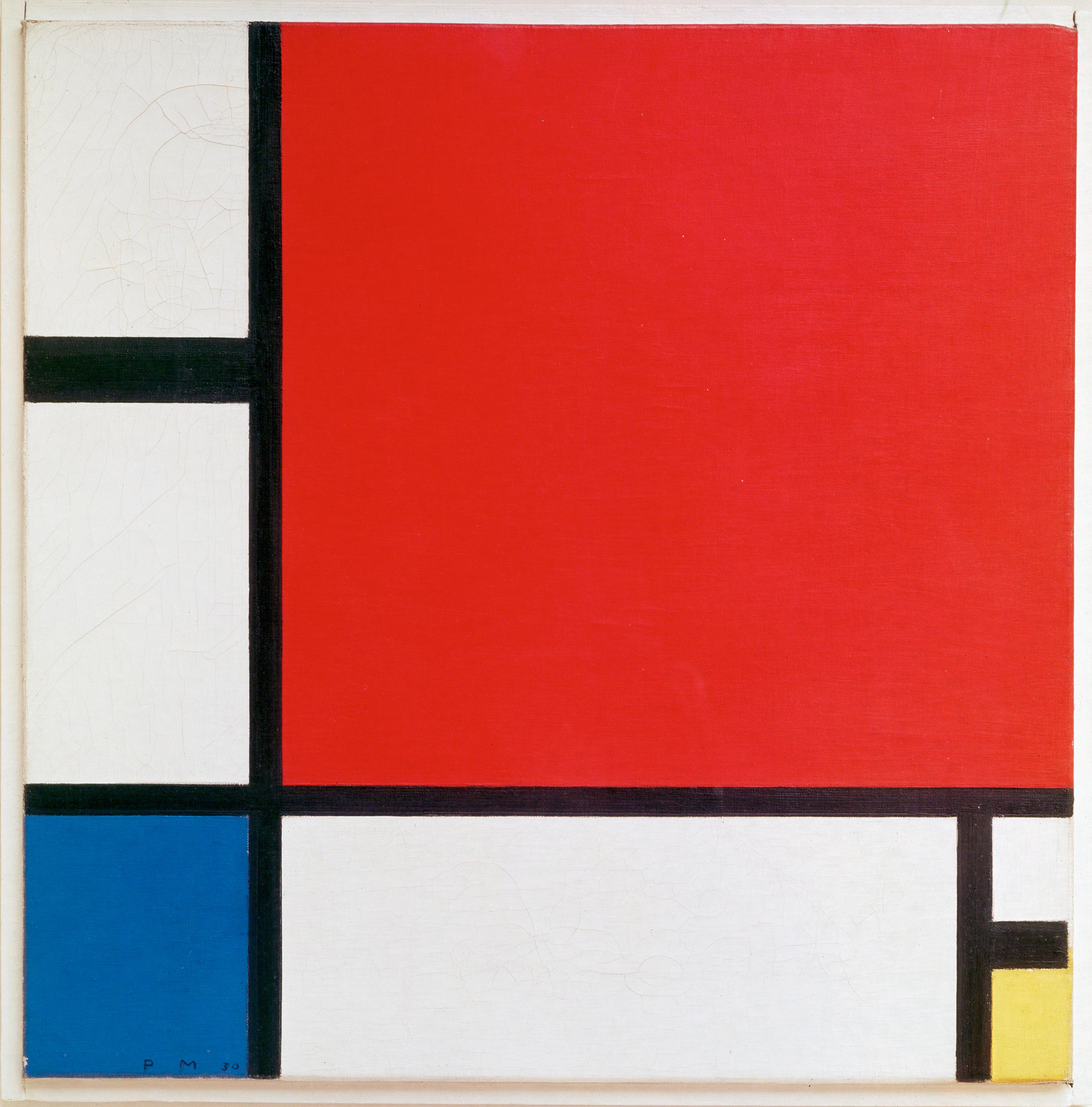 피에트 몬드리안 추상화 ''Composition II in Red, Blue, and Yellow'', 1930
