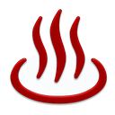 빨간 원 안에 세 개의 빨간 불꽃이 있는 이미지