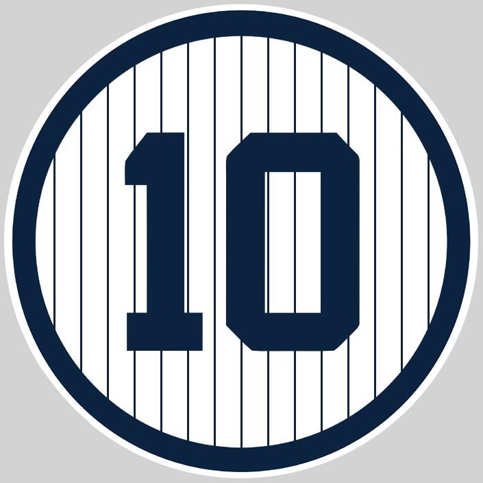 Nombor jersi Rizzuto 10 yang ditamatkan oleh New York Yankees pada tahun 1985.