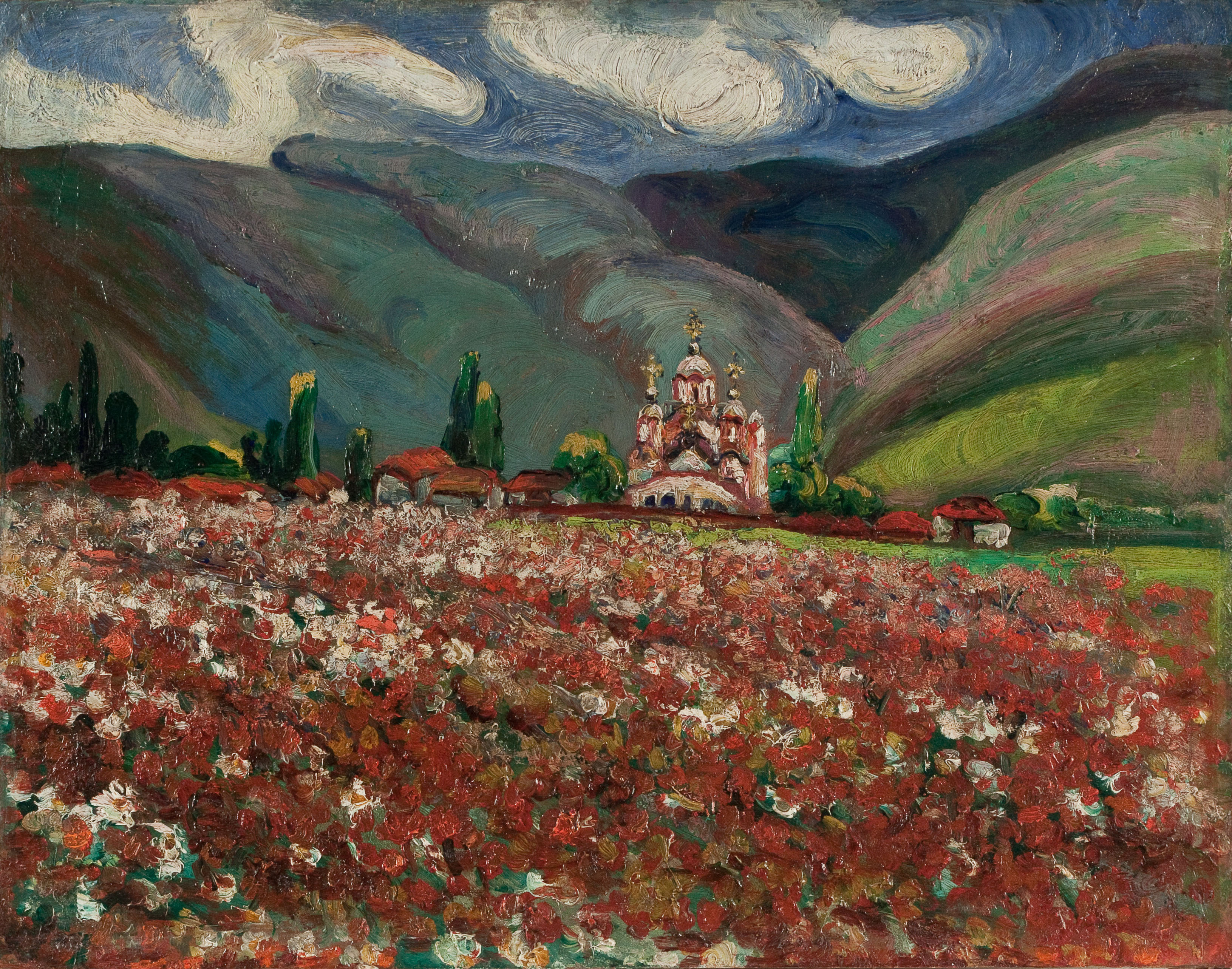 Kosovo peonies oleh Nadežda Petrović, bagian dari koleksi Museum Nasional Serbia