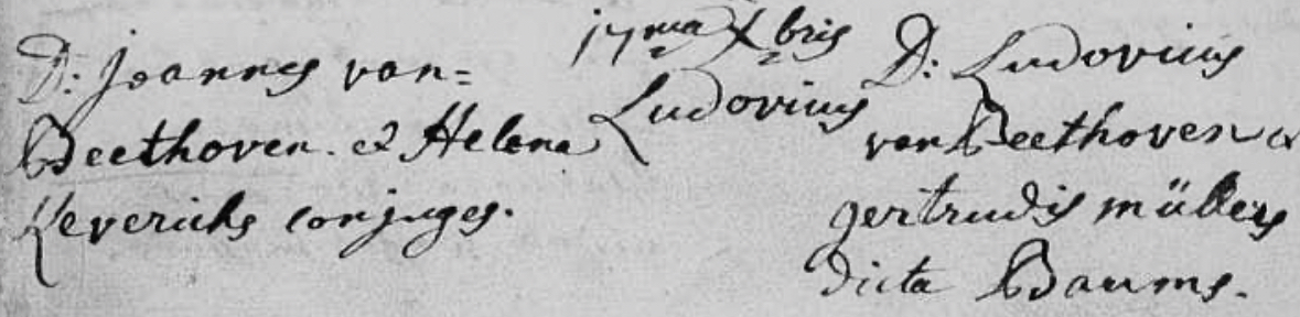 Ludwig van Beethoven baptismal document