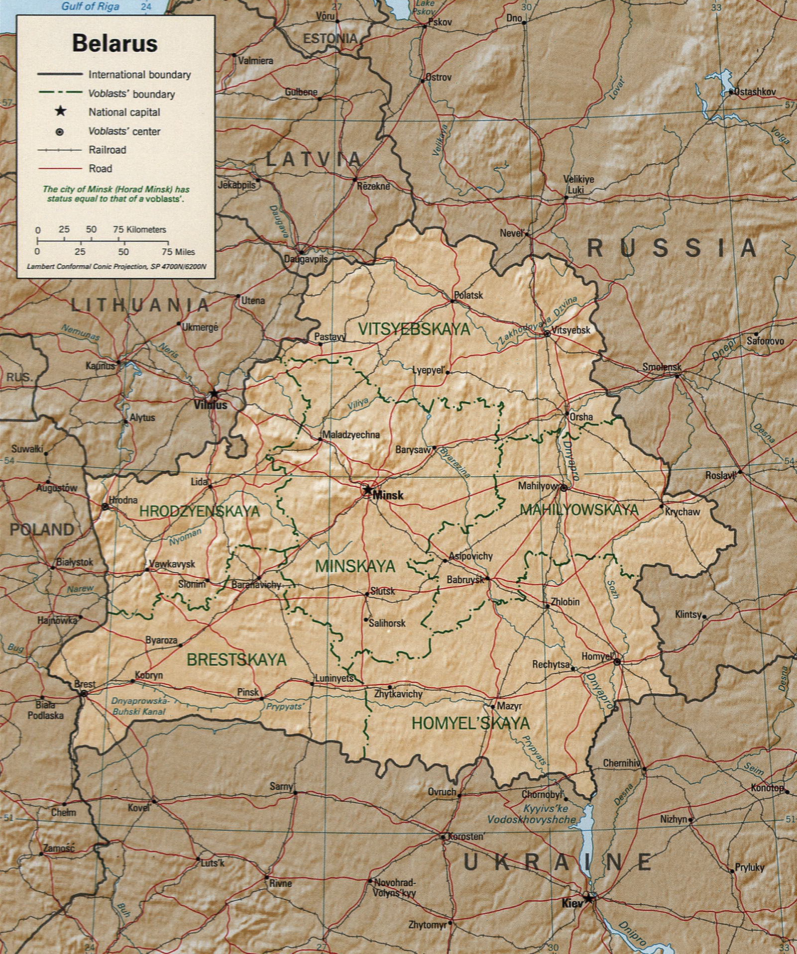 1997 map of Belarus