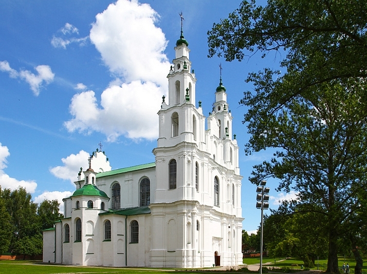 Saint Sophia Cathedral in Polotsk is one of the oldest churches in Belarus. Its current style is an example of Vilnius Baroque architecture in the former Polish-Lithuanian Commonwealth.