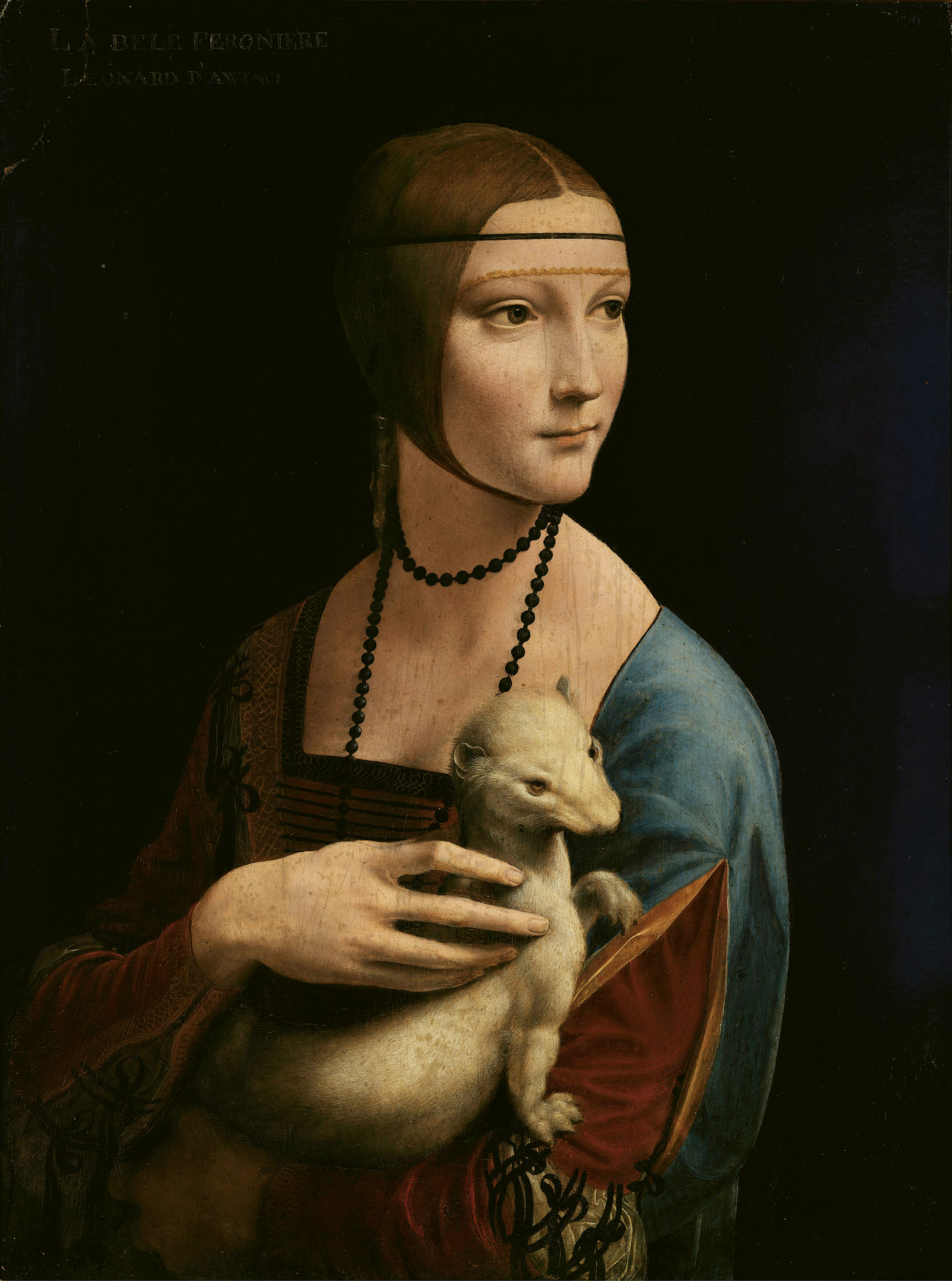 Lady with an Ermine (1490) by Leonardo da Vinci is displayed in the Czartoryski Museum in Kraków.