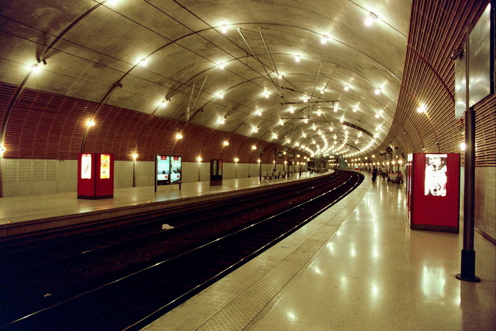 Inside the Monaco-Monte Carlo railway station, which is largely built underground.
