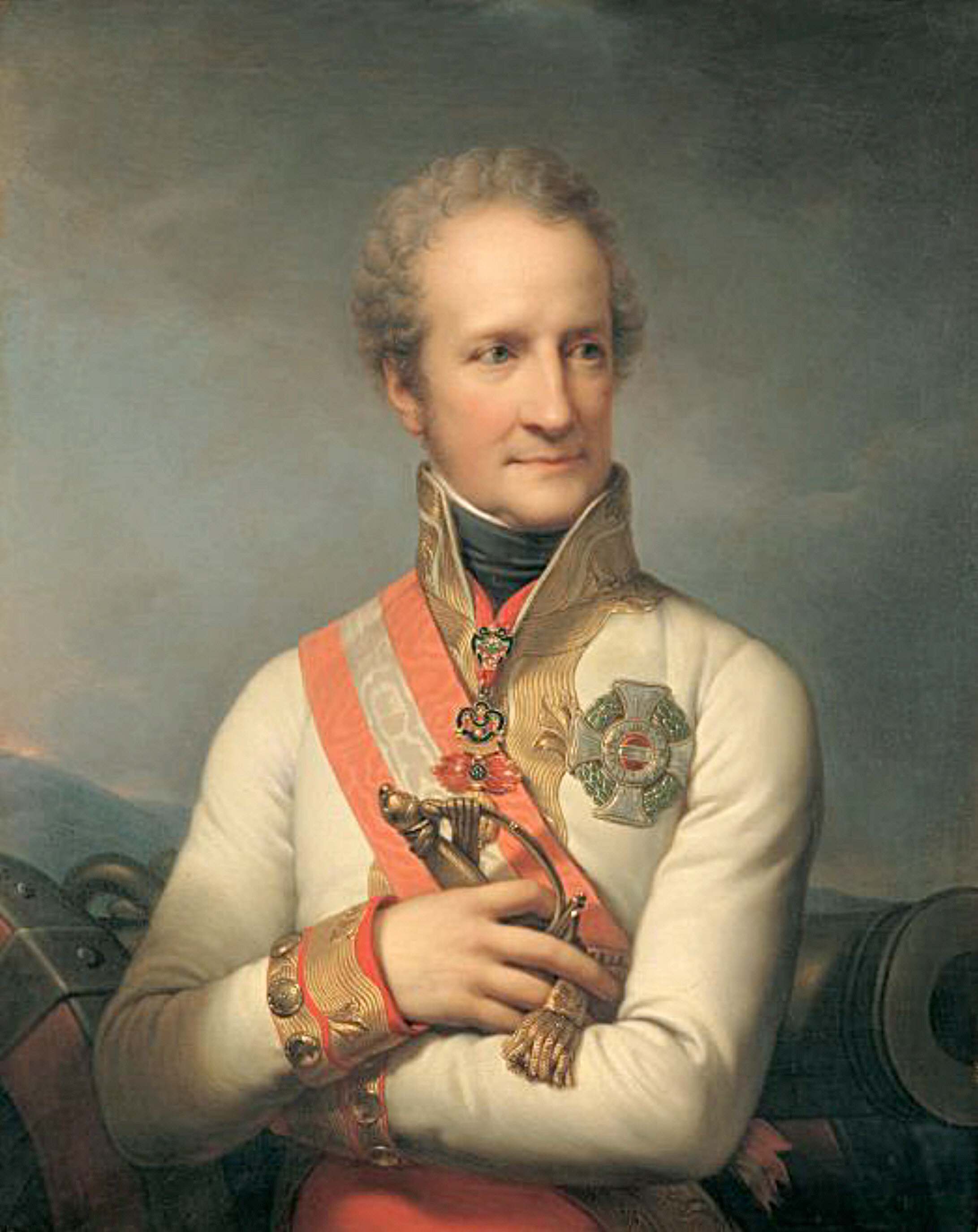 Johann I Joseph, Thân vương Liechtenstein từ 1805 đến 1806 và 1814 đến 1836, tranh của Johann Baptist von Lampi the Elder. Bảo tàng Liechtenstein, Viên.