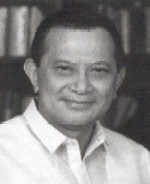 Black and white photographic portrait of Salvador Laurel