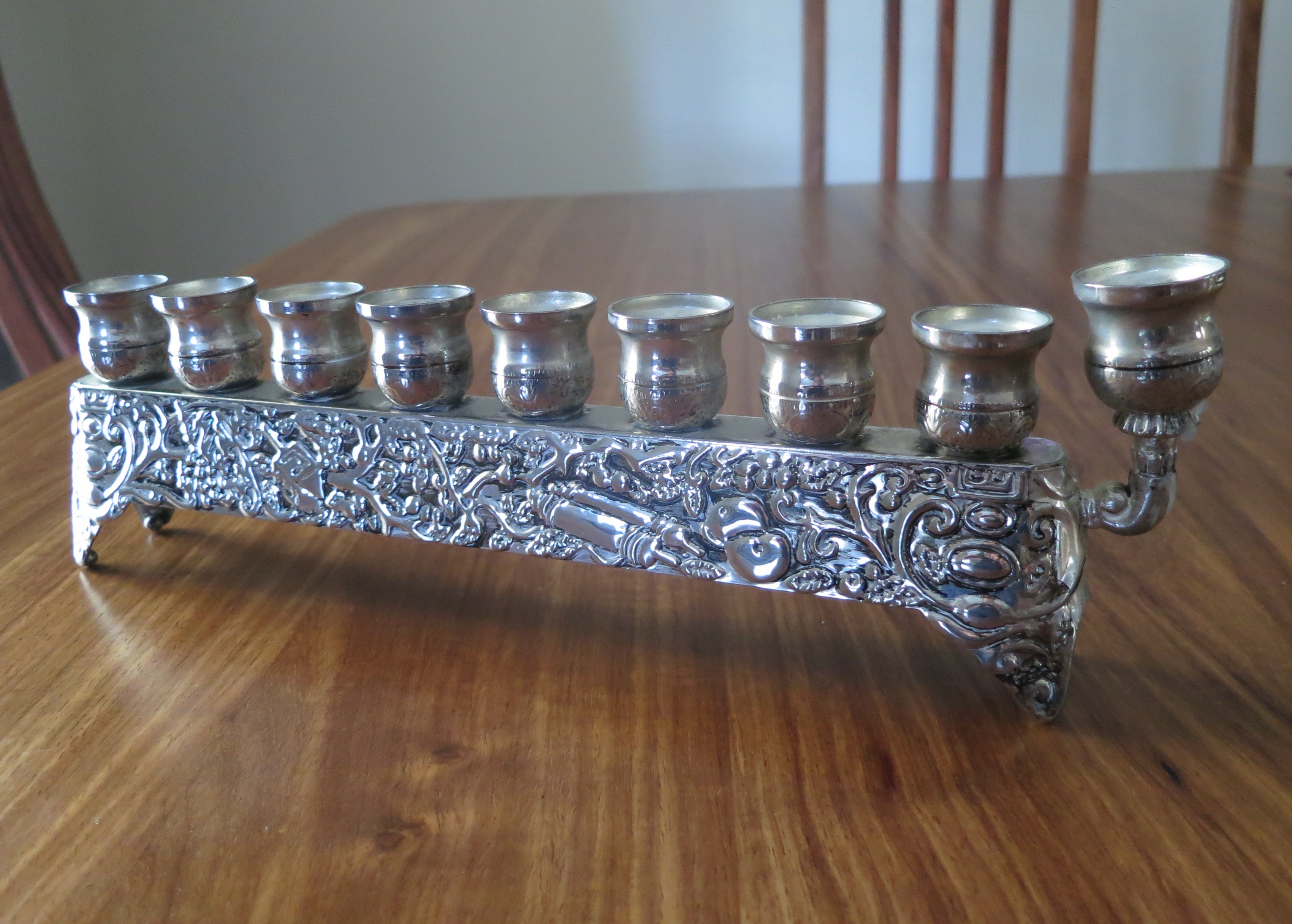 A 19th-century silver menorah from North Macedonia.
