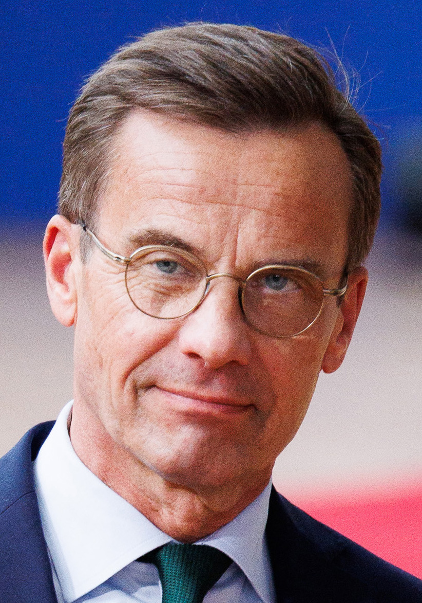 Ulf Kristersson, Prime Minister since 2022, representing the executive branch.