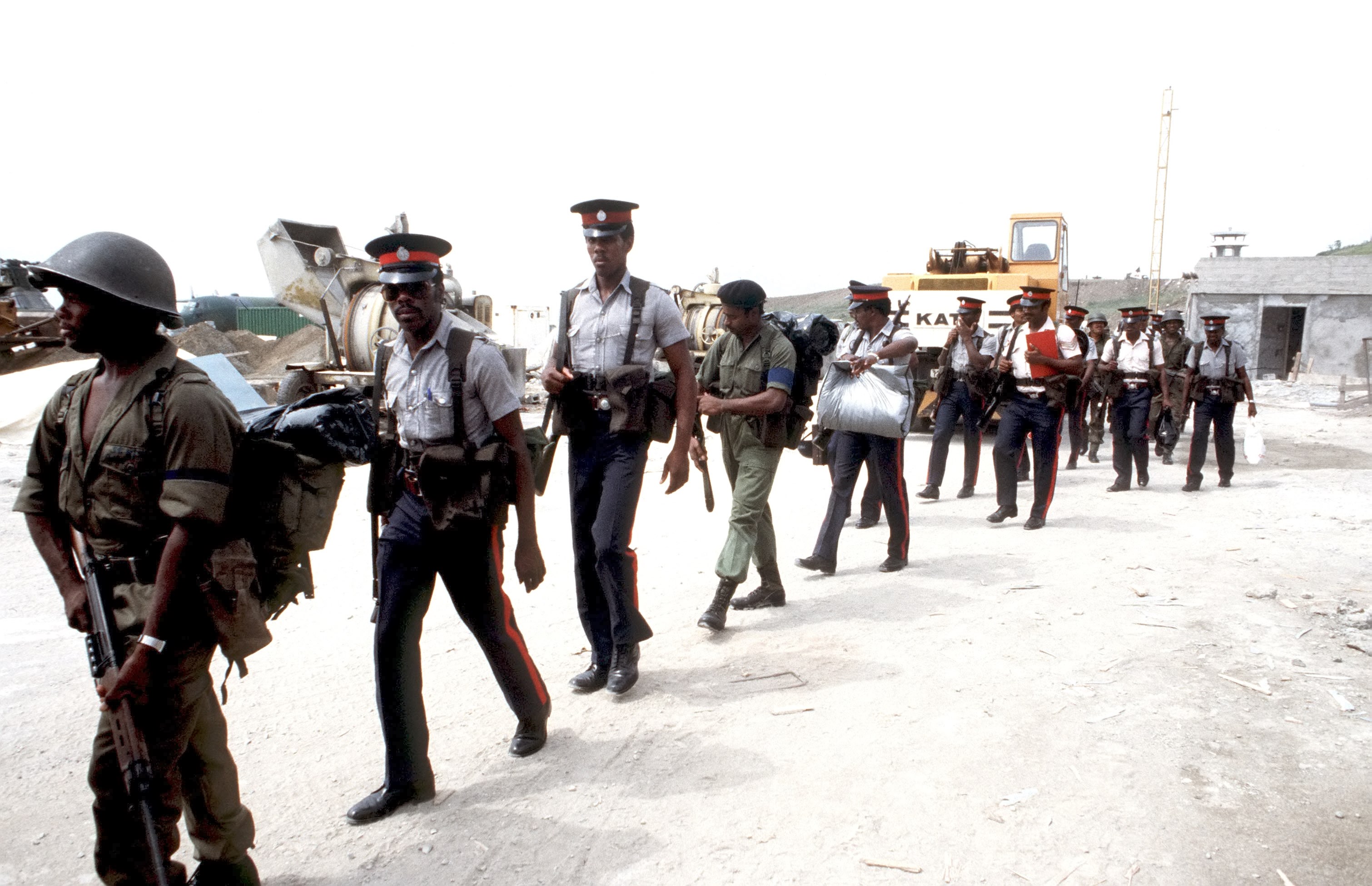 Members of the Eastern Caribbean Defence Force during the 1983 invasion of Grenada.