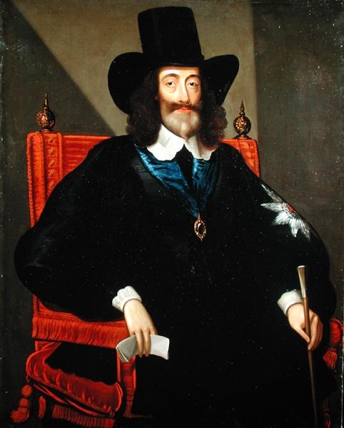 Charles trước tòa, tranh của Edward Bower, 1649. Râu và tóc của ông đều mọc dài vì Nghị viện đã đuổi người thợ cắt tóc của ông, và ông từ chối cho bất cứ ai đến gần ông mà mang theo lưỡi dao cạo.