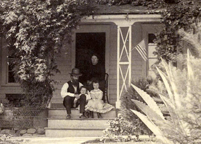 John Muir with wife (Louisa Wanda Strentzel) and children Wanda and Helen circa 1888