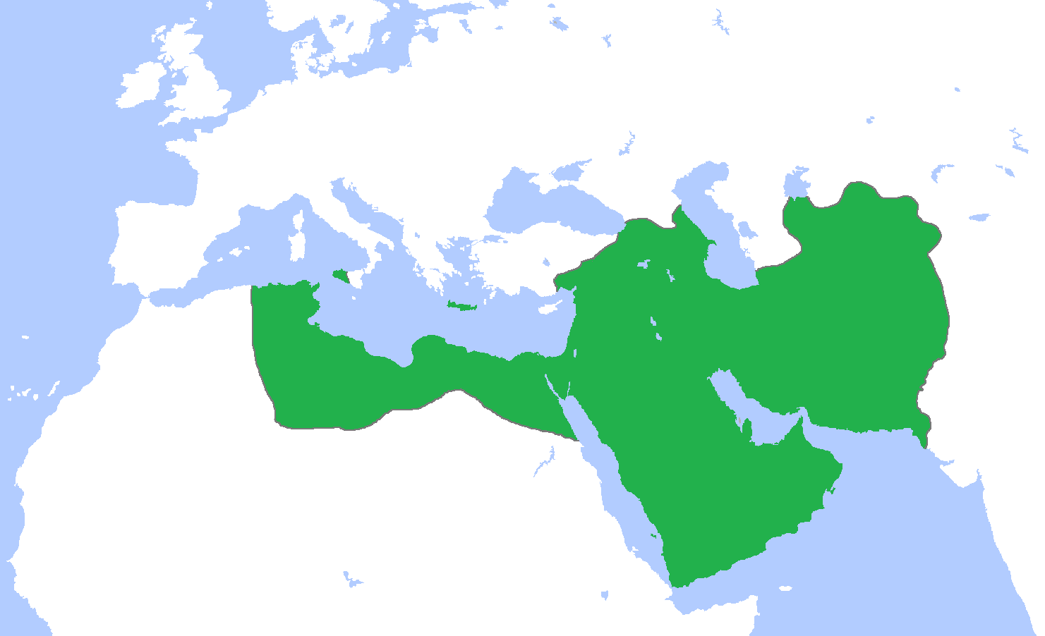 Khalifah Abbas ở thời kỳ cực thịnh, khoảng năm 850