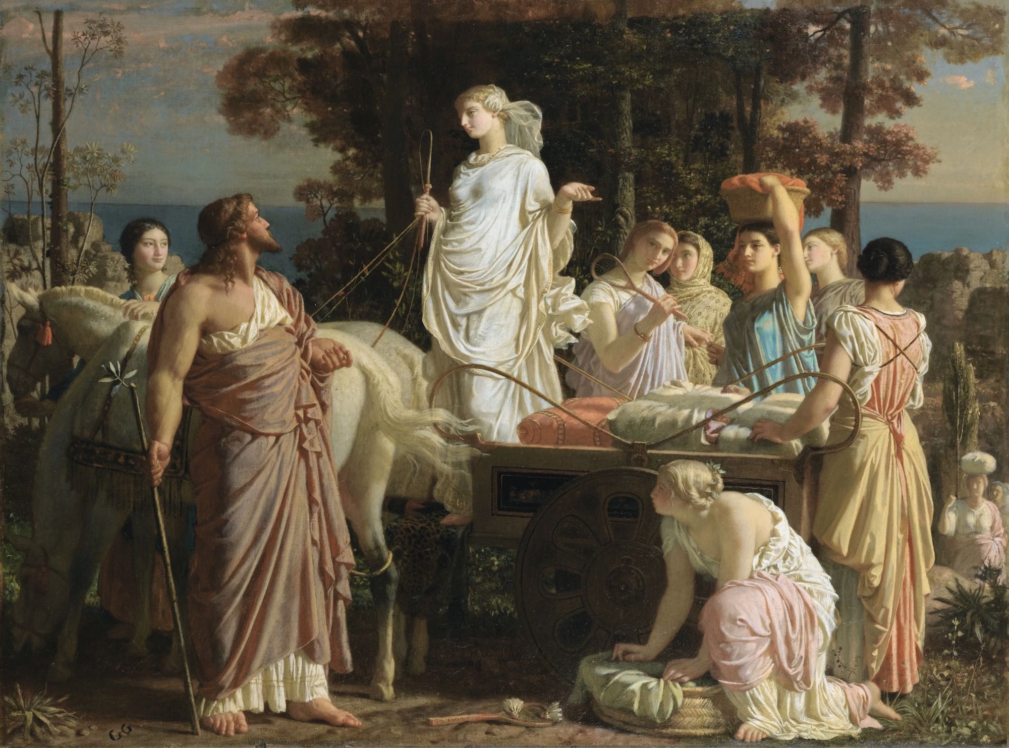 Odysseus dan Nausicaa. Lukisan oleh Charles Gleyre.