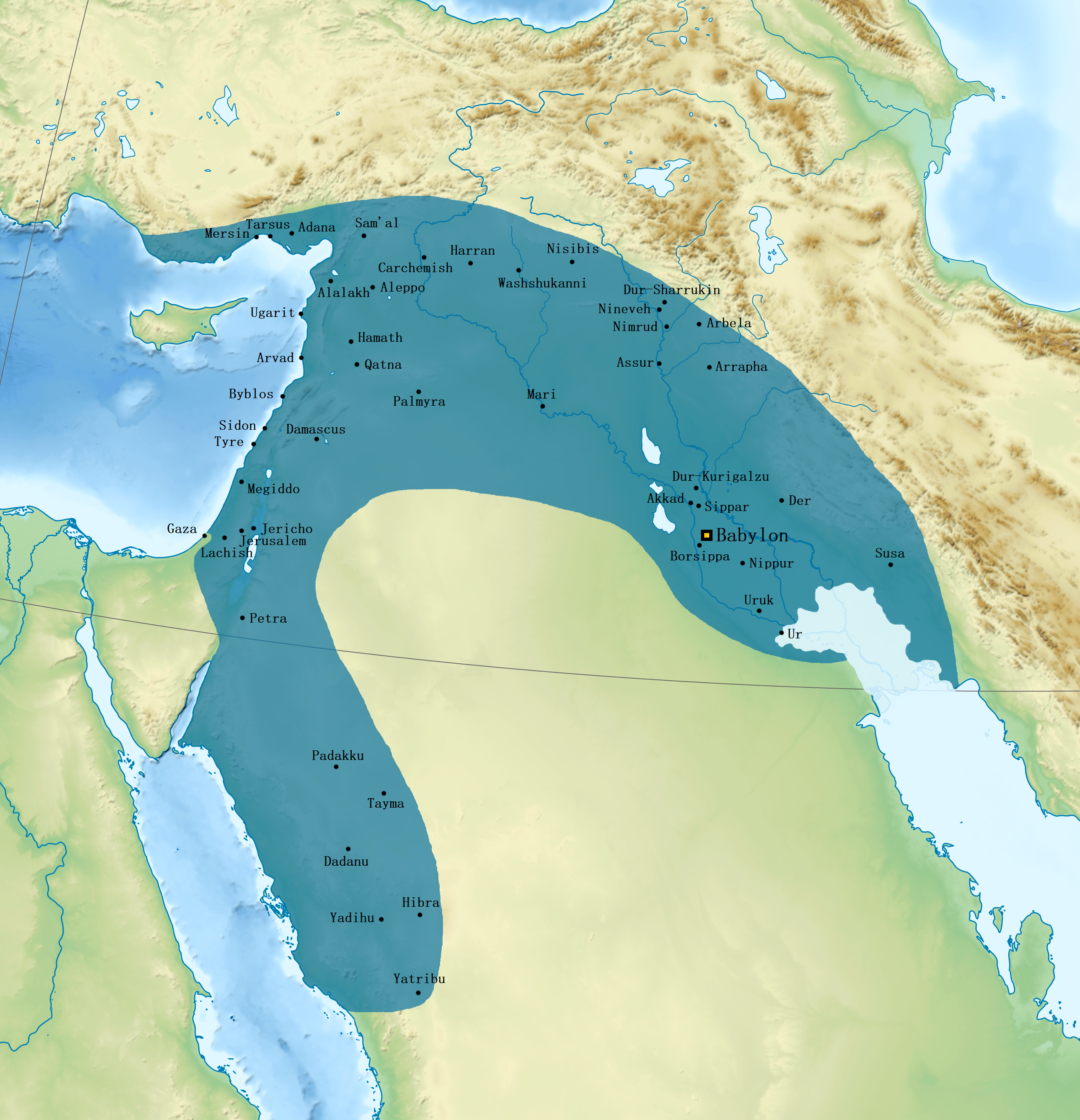 alt=Bản đồ Đế quốc Tân Babylon
