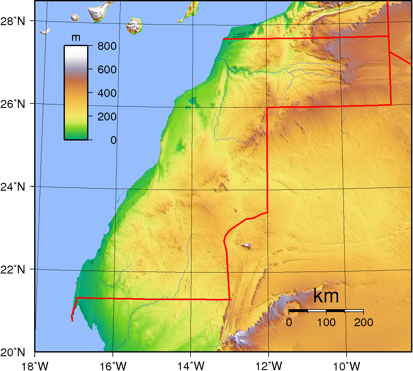 Địa hình Tây Sahara