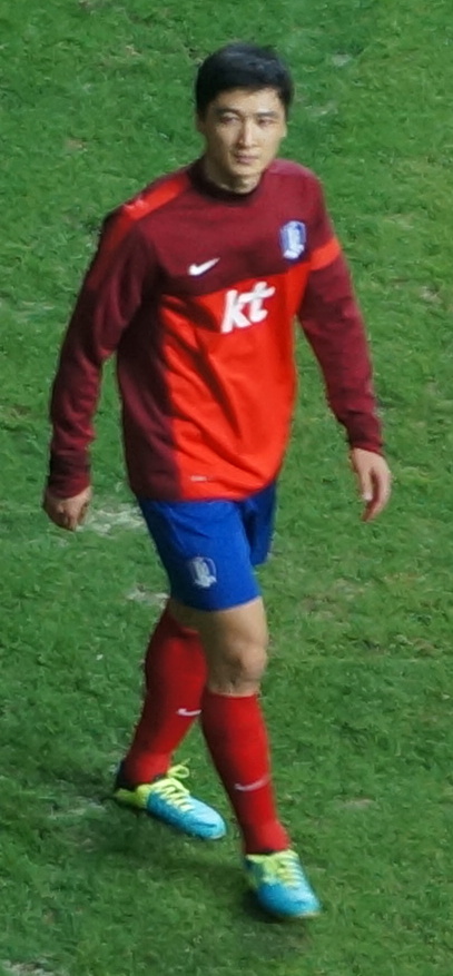2013년 대한민국 축구 국가대표팀과 아이티 축구 국가대표팀의 경기에서 곽태휘의 모습.