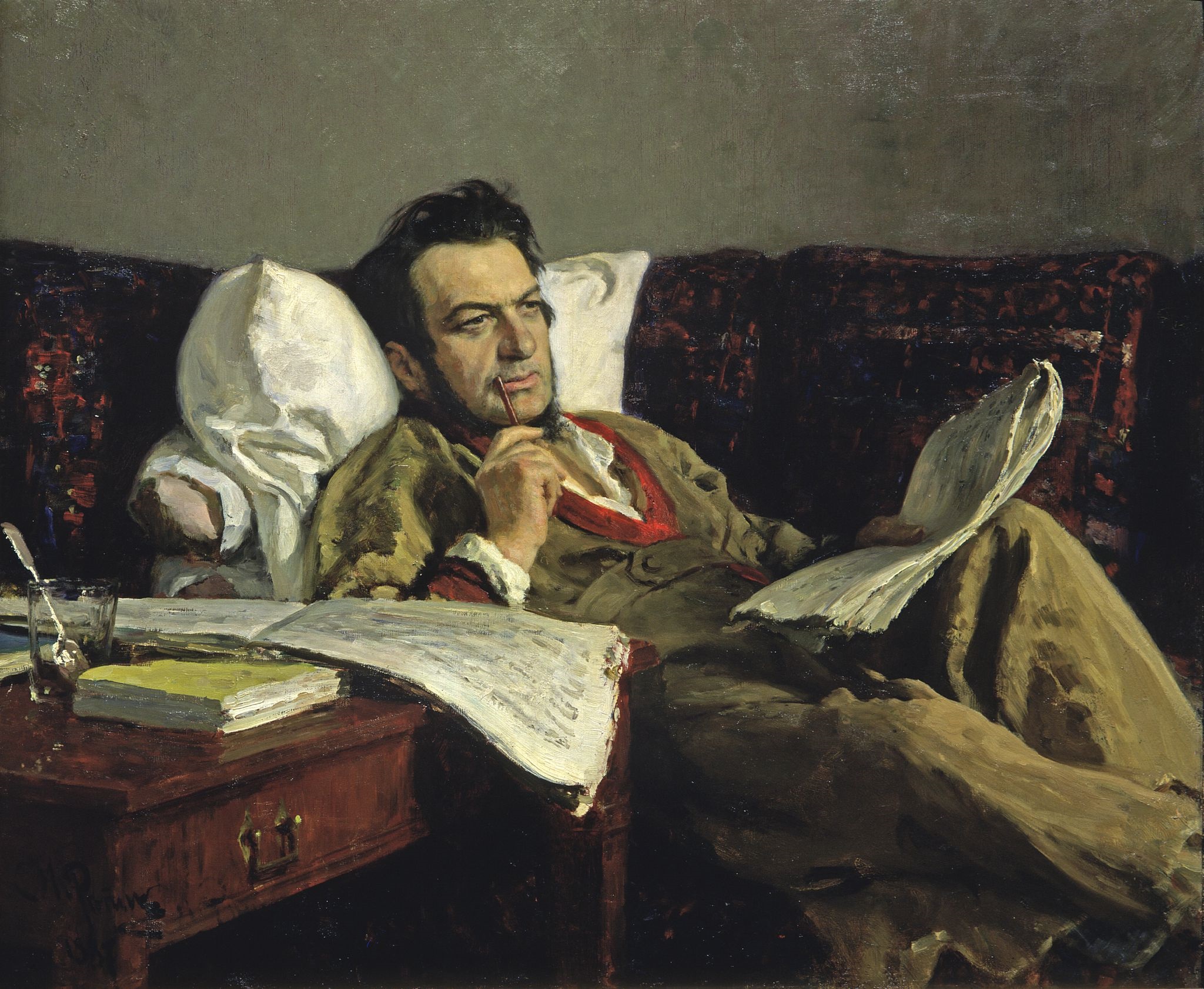 일리야 레핀이 그린 글린카의 초상화 (작곡가 사후 30년 뒤인 1887년경에 그려짐)