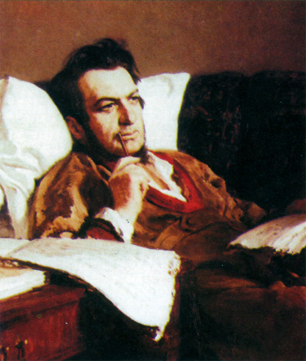 Ilya Repin vẽ Glinka đang sáng tác Ruslan và Lyudmila.