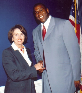 Pada tahun 2003, Johnson bertemu dengan Nancy Pelosi untuk membahas bantuan federal bagi penderita AIDS.