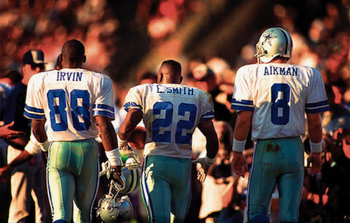 The trio of Aikman, Emmitt Smith, and Michael Irvin (pictured), nicknamed