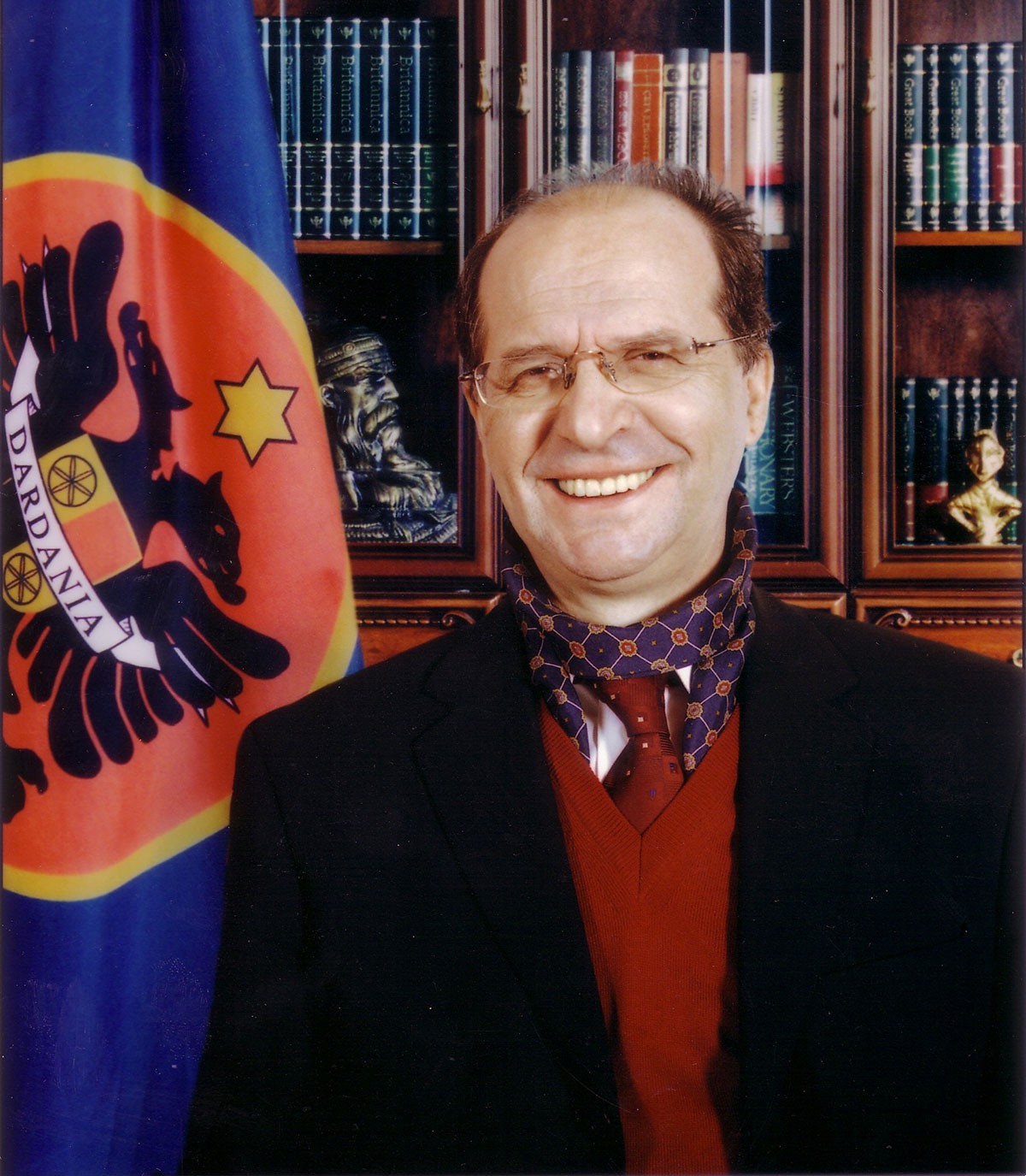 Ibrahim Rugova, a key figure in Kosovo's non-violent resistance movement and later its president, advocated for Albanian rights and self-determination.