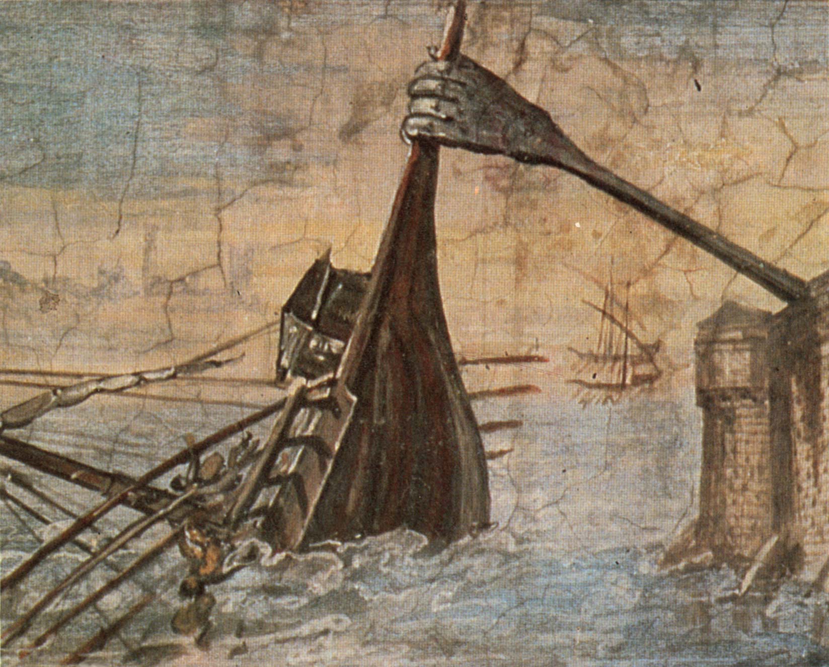 A modern reconstruction of the Claw of Archimedes.