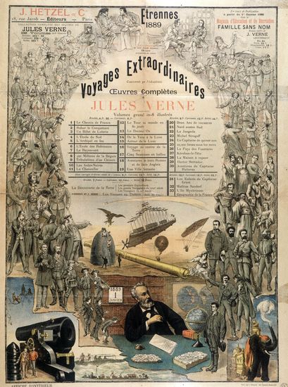 โปสเตอร์โฆษณาผลงานของแวร์น โดยเอตเซล ปี ค.ศ. 1889