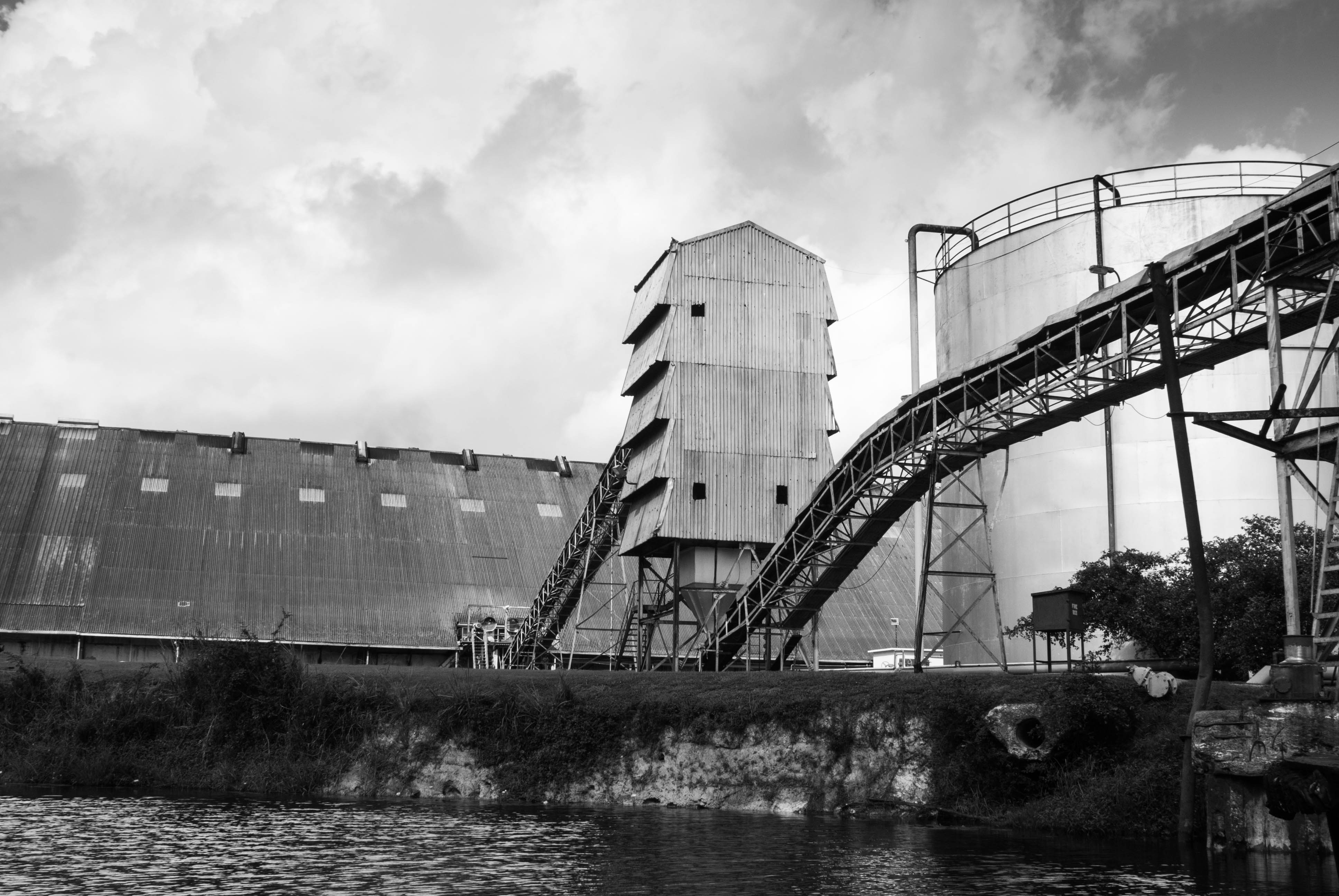A sugar cane processing plant in Orange Walk Town, Belize. Sugar is one of Belize's top exports.