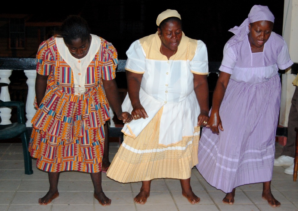 Traditional Garifuna dancers in Dangriga, Belize, showcasing their vibrant cultural heritage.