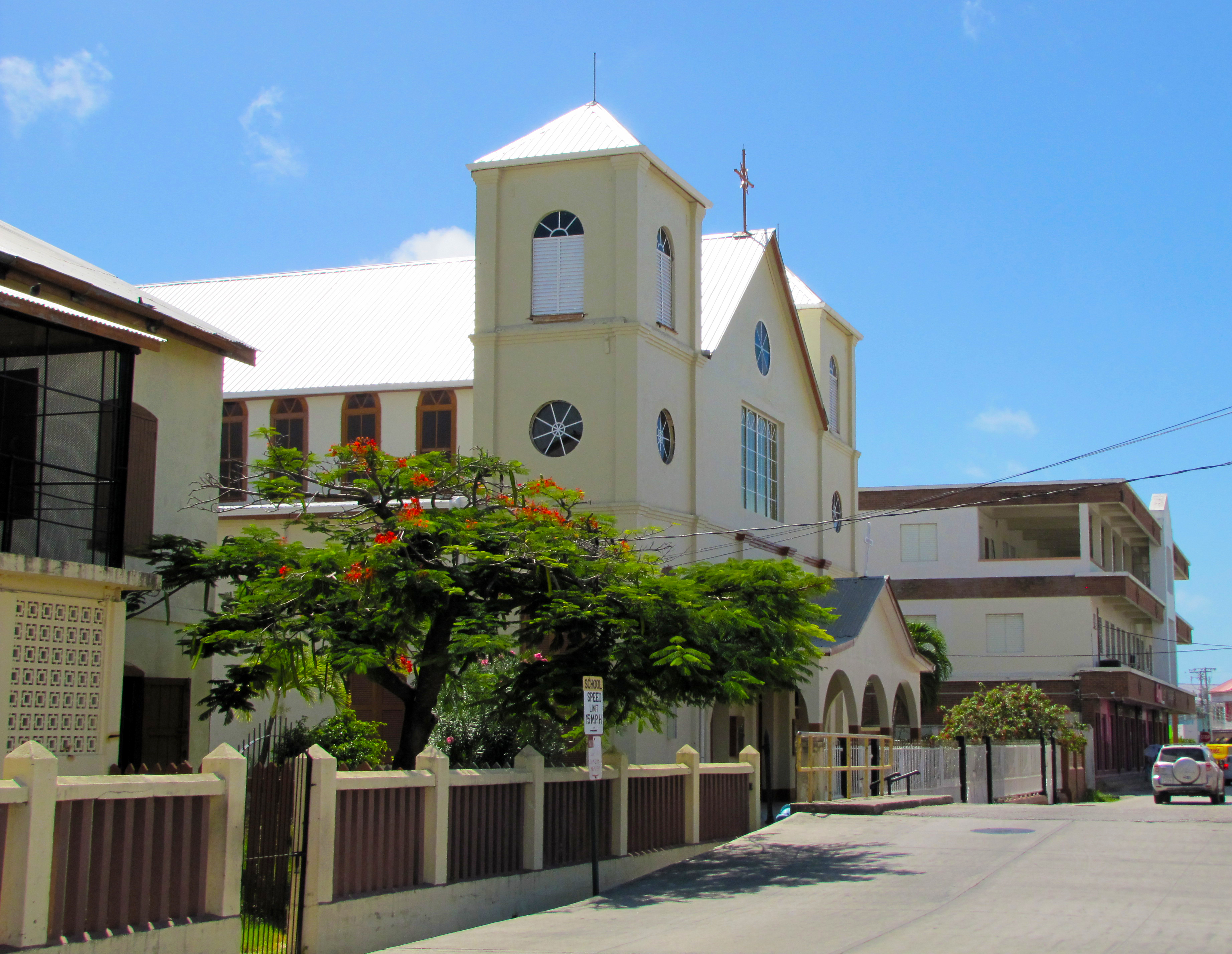 The Holy Redeemer Catholic Cathedral in Belize City, a significant Roman Catholic landmark.