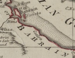 Bản đồ năm 1794 của Samuel Dunn mô tả Catura (ở trung tâm) trong Vùng lịch sử Bahrain
