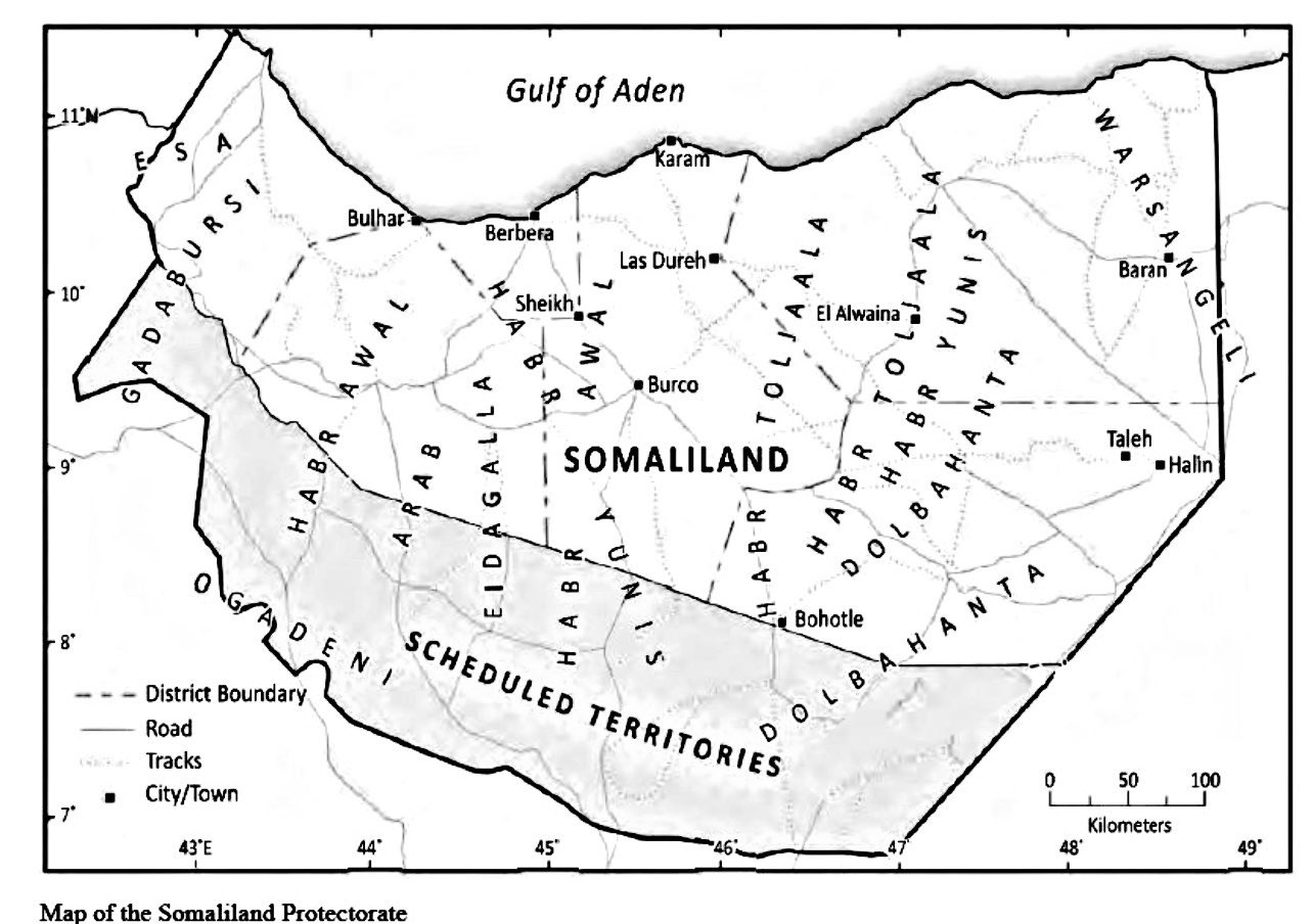 Peta Protektorat Somaliland Britania.