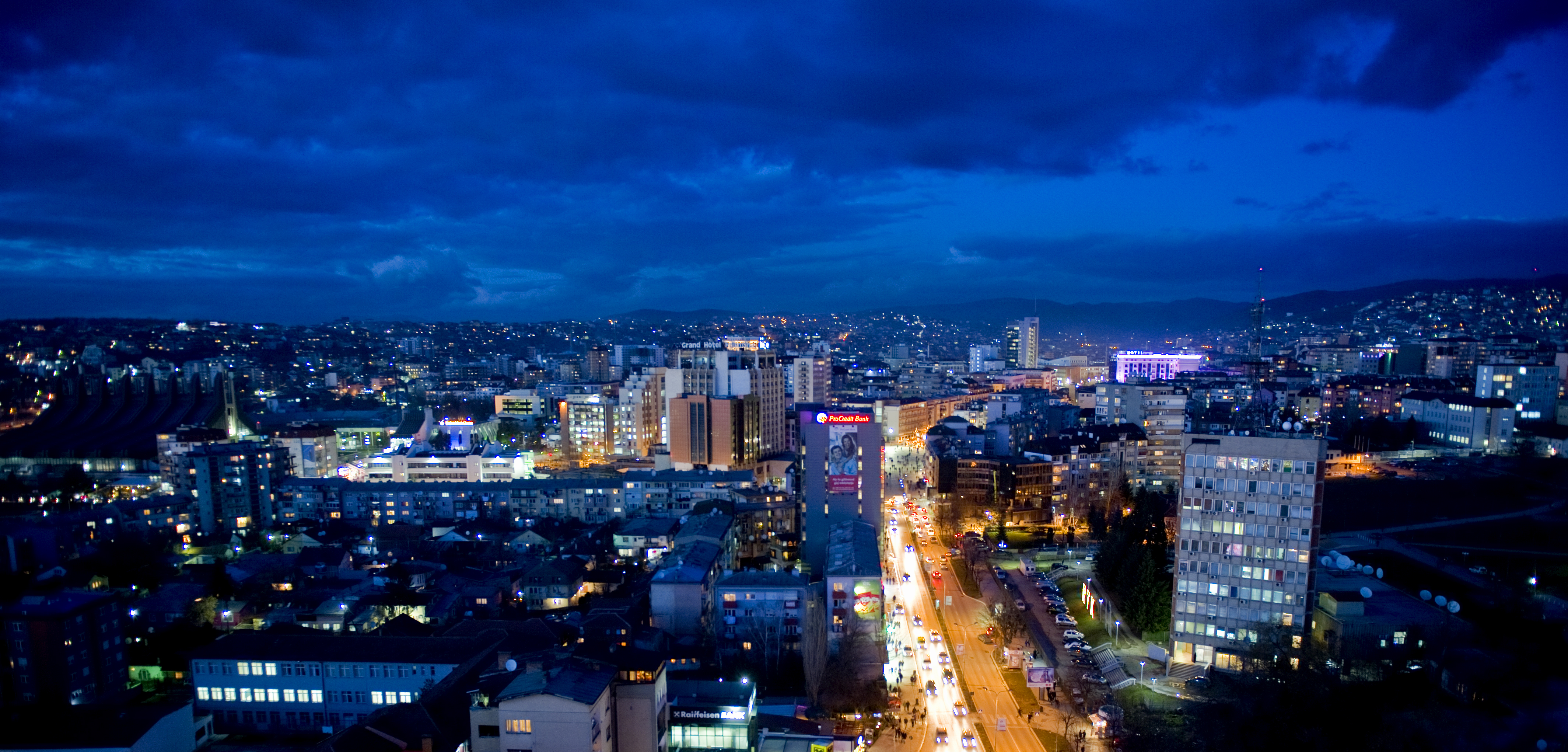 Pristina, the capital and largest city of Kosovo.