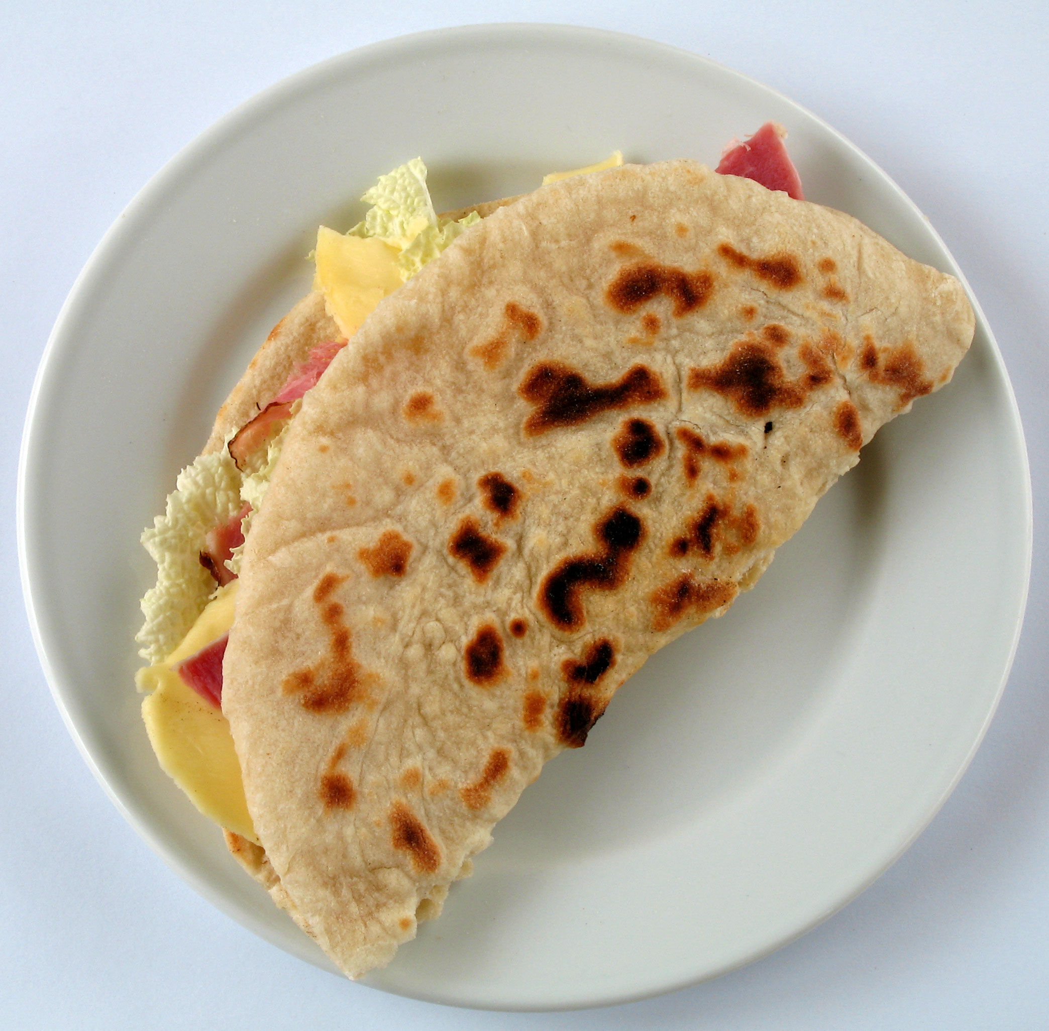 A piadina, a flatbread typical of the Romagna region and San Marino.
