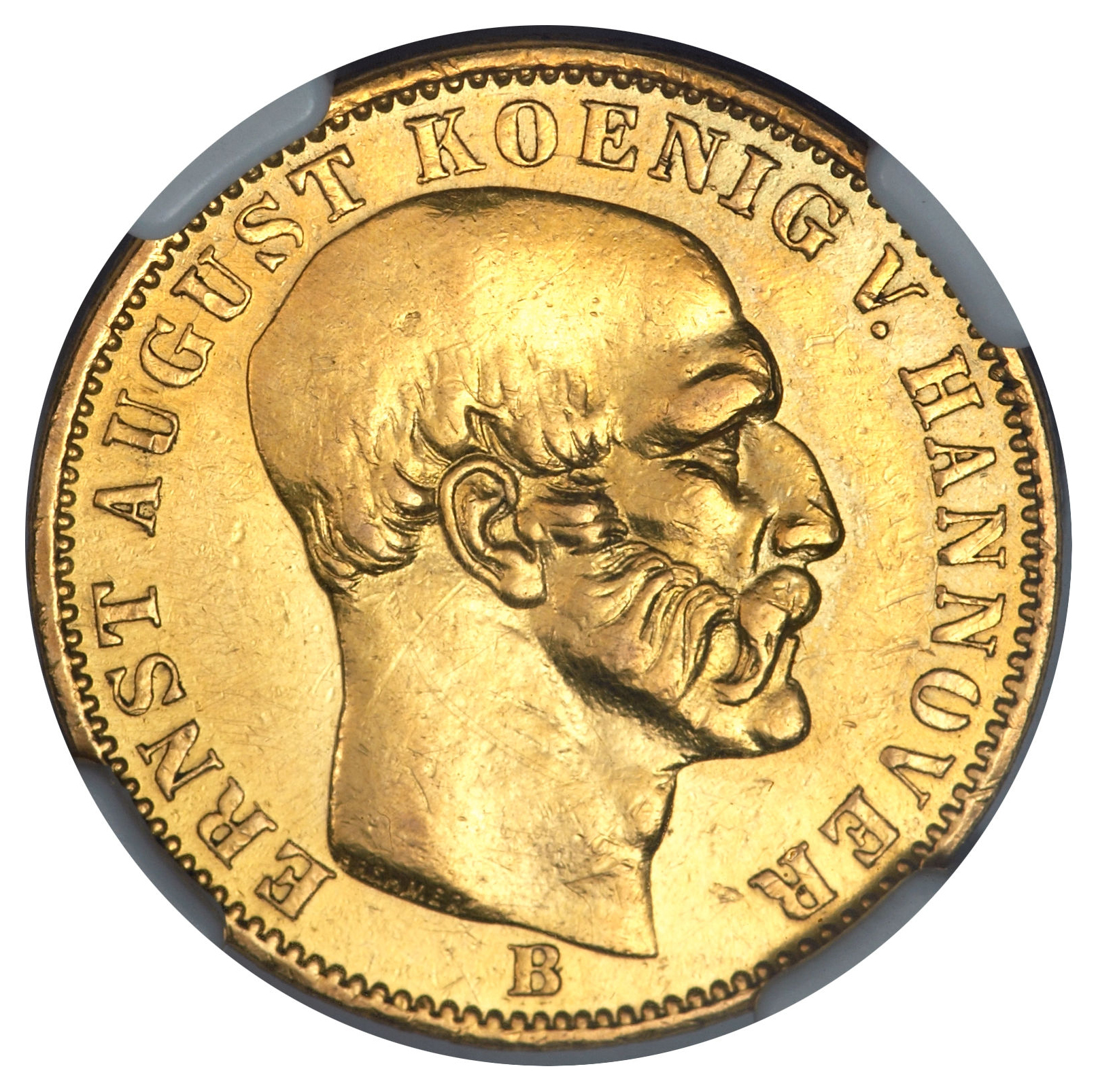 1849 five-thaler coin depicting King Ernest Augustus