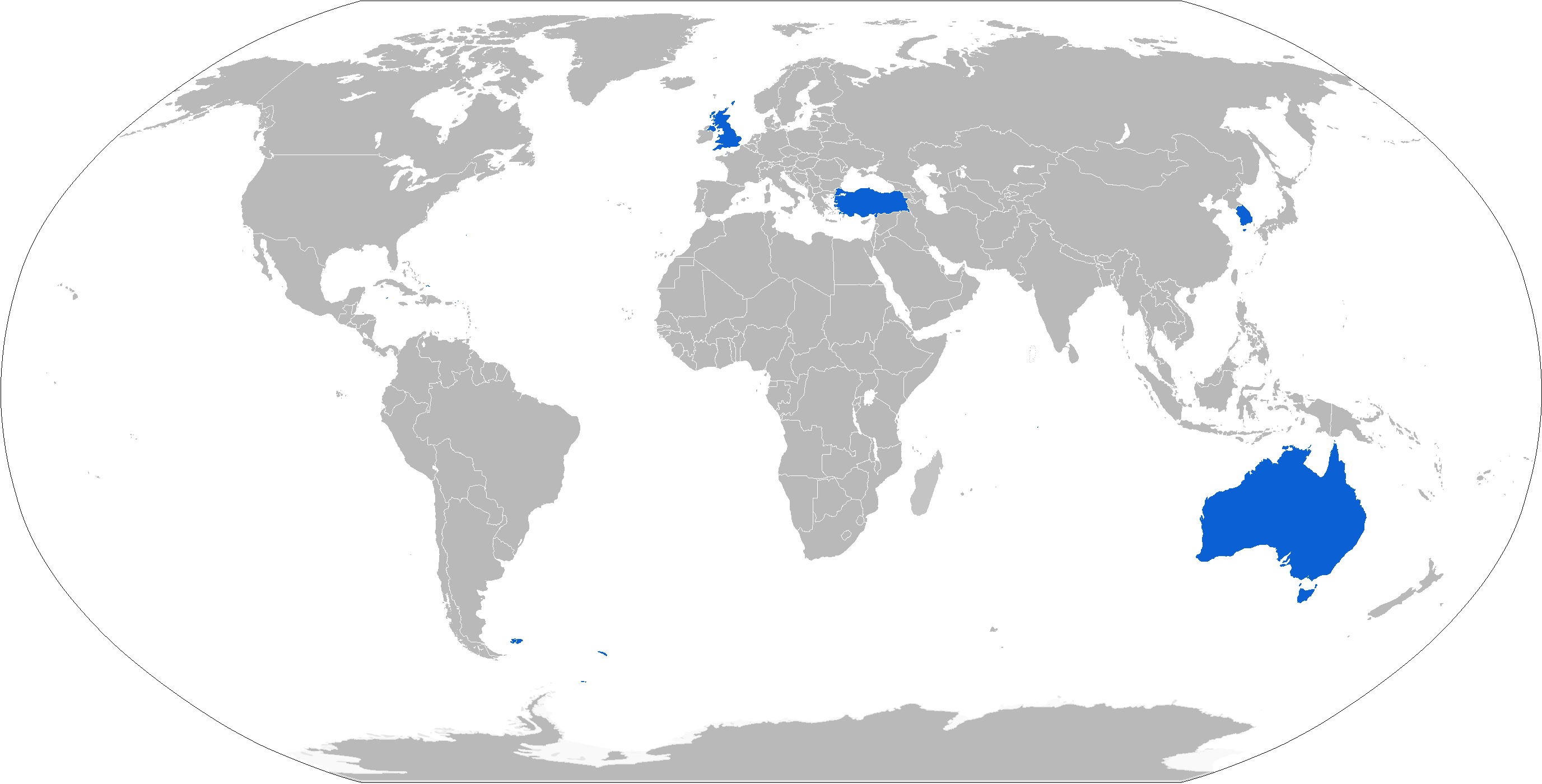 737 AEW&C 운용국가(파란색)
