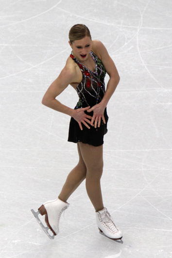 2010년 동계 올림픽 쇼트 프로그램 '라 쿰파르시타' 연기 중인 로셰트.