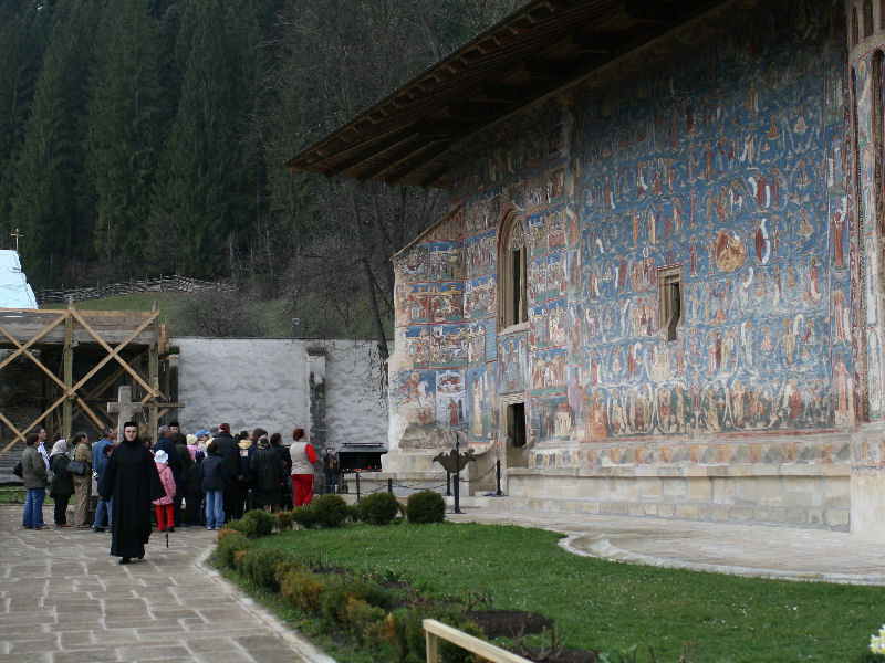 Voroneț Monastery, renowned for its vivid exterior frescoes, part of the 