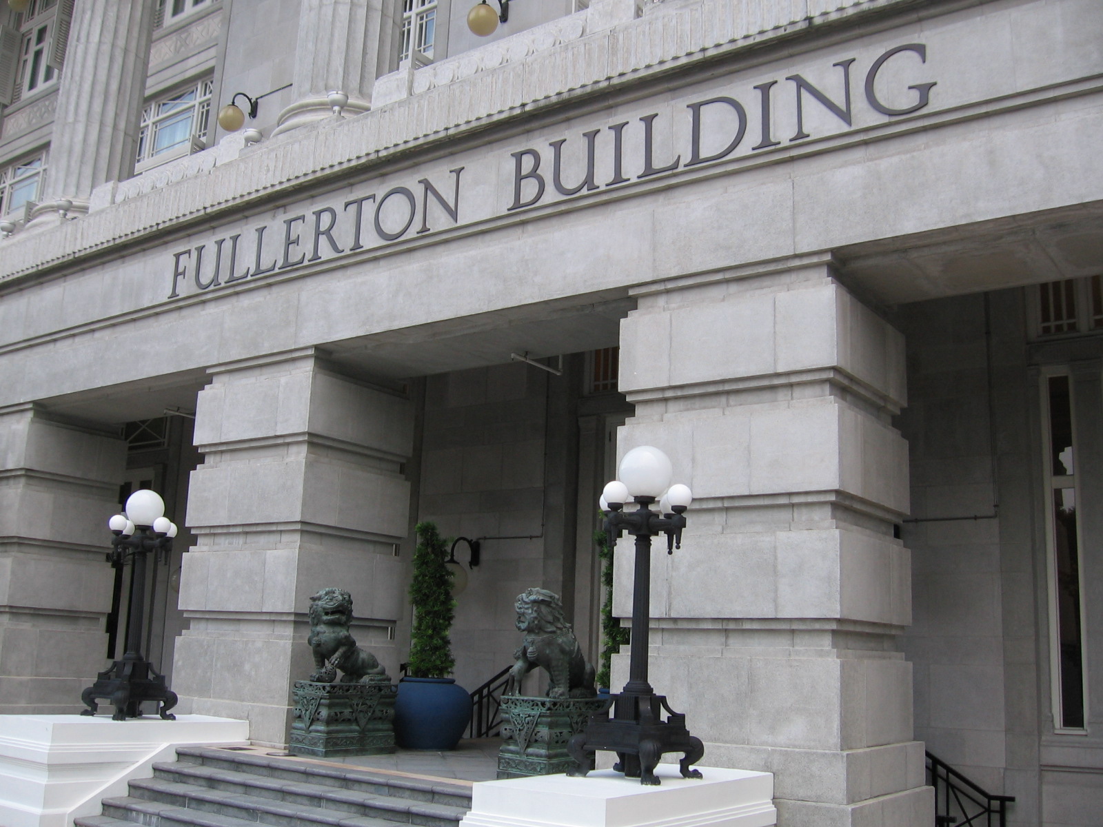 The Fullerton Hotel Singapore, formerly Fullerton Building. Nathan worked in the building in the 1950s as the Seamen's Welfare Officer with the Marine Department. During his state funeral procession, his cortège passed by the building in recognition of his service there.